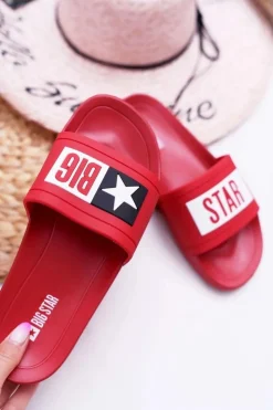 Sale Big Star Shoes Klapki Damskie Big Star Czerwone DD274A267