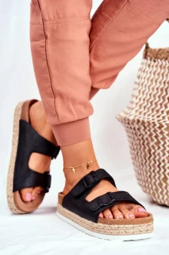 Damskie Big Star Shoes Klapki Damskie Big Star Czarne FF274664