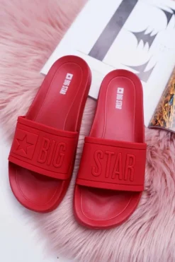 Big Star Shoes Klapki Sportowe|Klapki Damskie Big Star*Klapki Damskie Big Star Czerwone DD274A270