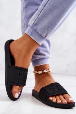 Damskie Big Star Shoes Klapki Damskie Big Star Czarne DD274A271