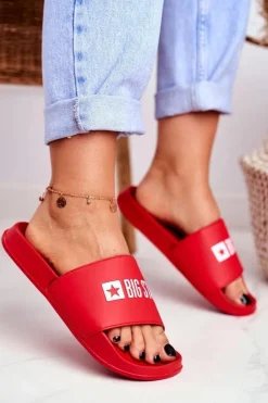 Outlet Big Star Shoes Klapki Damskie Big Star Czerwone GG274041