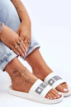 Big Star Shoes Klapki Sportowe|Klapki Damskie Big Star*Klapki Damskie Big Star FF274A199 Białe