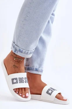 Big Star Shoes Klapki Sportowe|Klapki Damskie Big Star*Klapki Damskie Big Star FF274A199 Białe