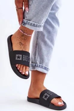 New Big Star Shoes Klapki Damskie Big Star FF274A200 Czarne
