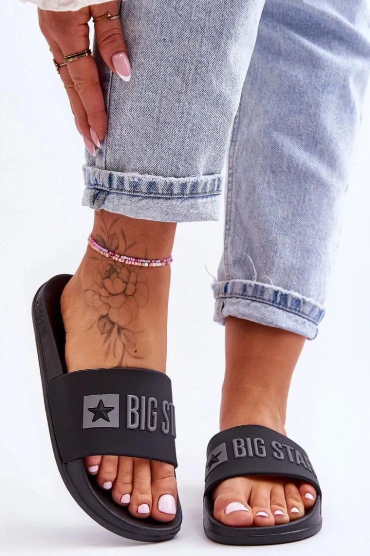 New Big Star Shoes Klapki Damskie Big Star FF274A200 Czarne