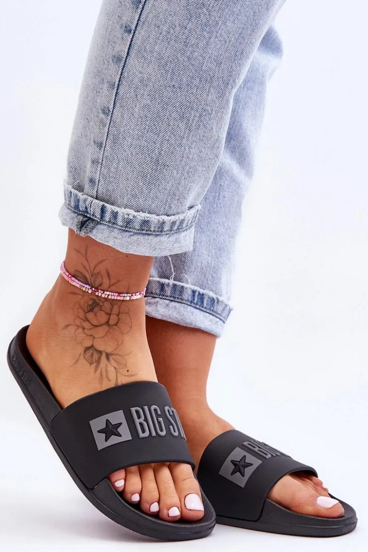 New Big Star Shoes Klapki Damskie Big Star FF274A200 Czarne