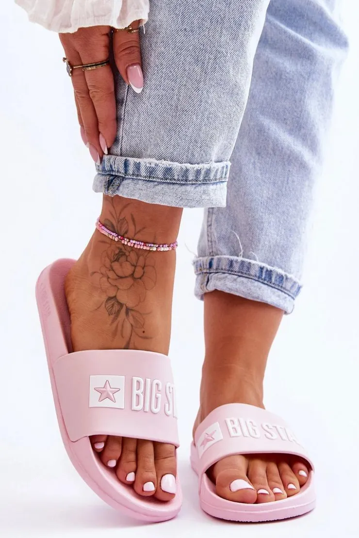 Damskie Big Star Shoes Klapki Damskie Big Star FF274A201 Różowe