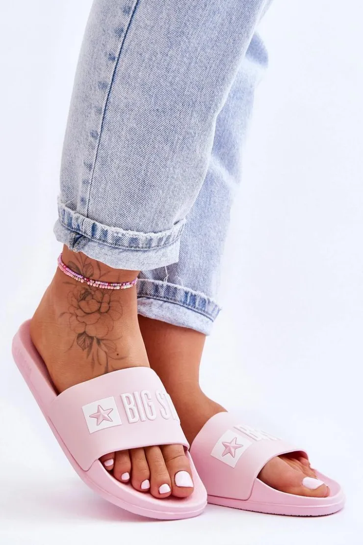 Damskie Big Star Shoes Klapki Damskie Big Star FF274A201 Różowe