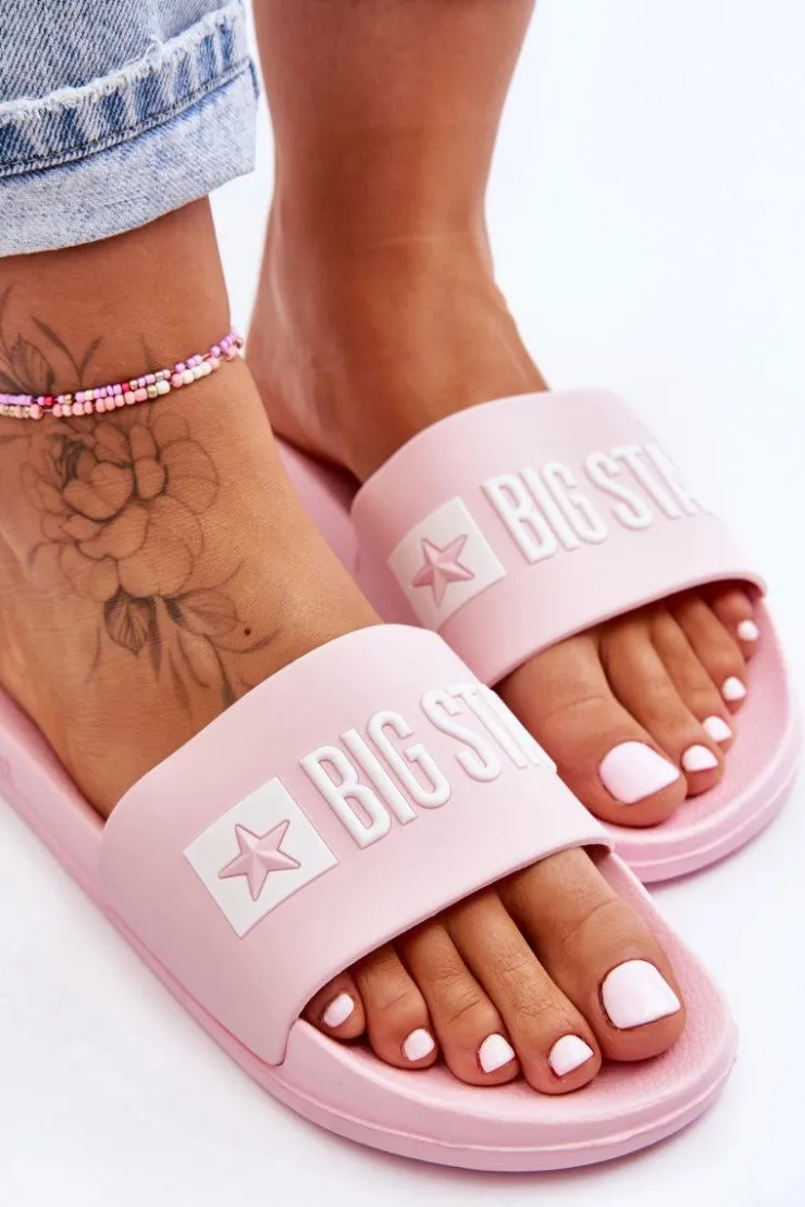 Damskie Big Star Shoes Klapki Damskie Big Star FF274A201 Różowe