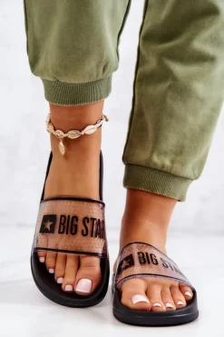 Clearance Big Star Shoes Klapki Damskie Big Star JJ274639 Czarne