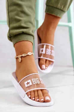 Damskie Big Star Shoes Klapki Damskie Big Star JJ274642 Białe