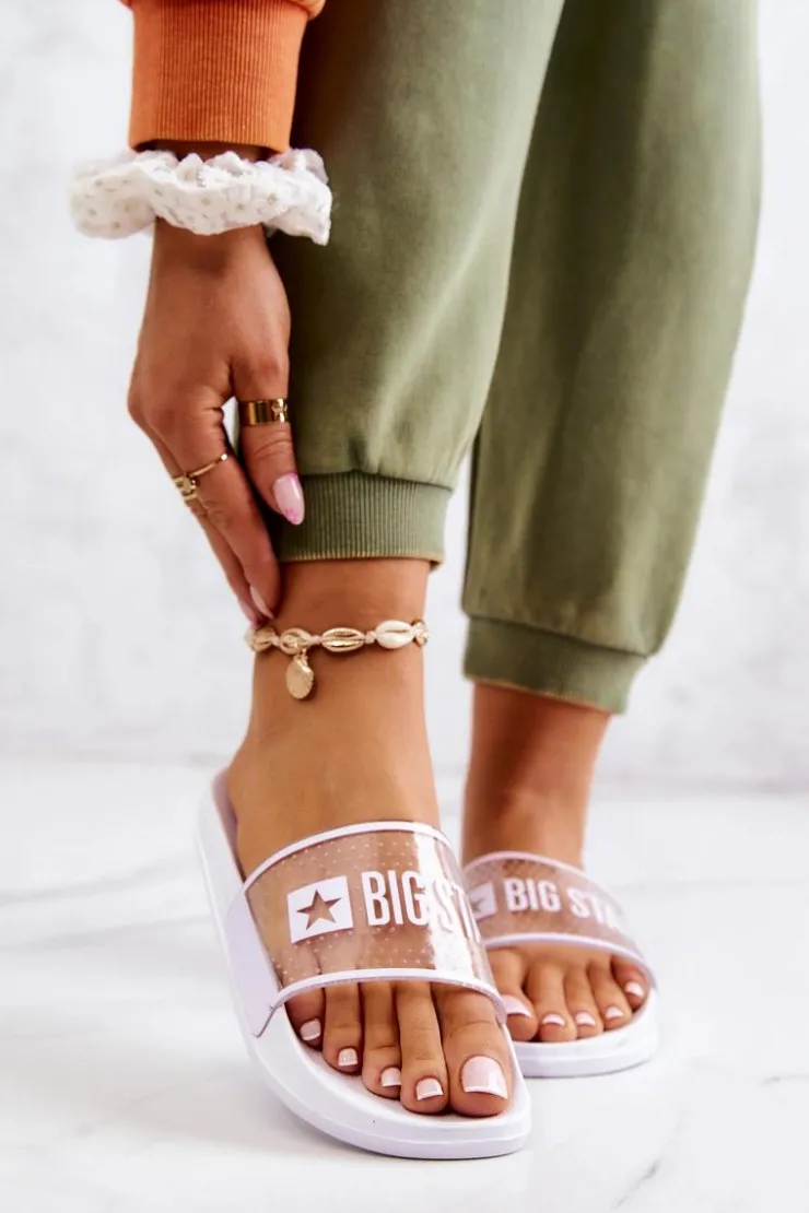 Damskie Big Star Shoes Klapki Damskie Big Star JJ274642 Białe
