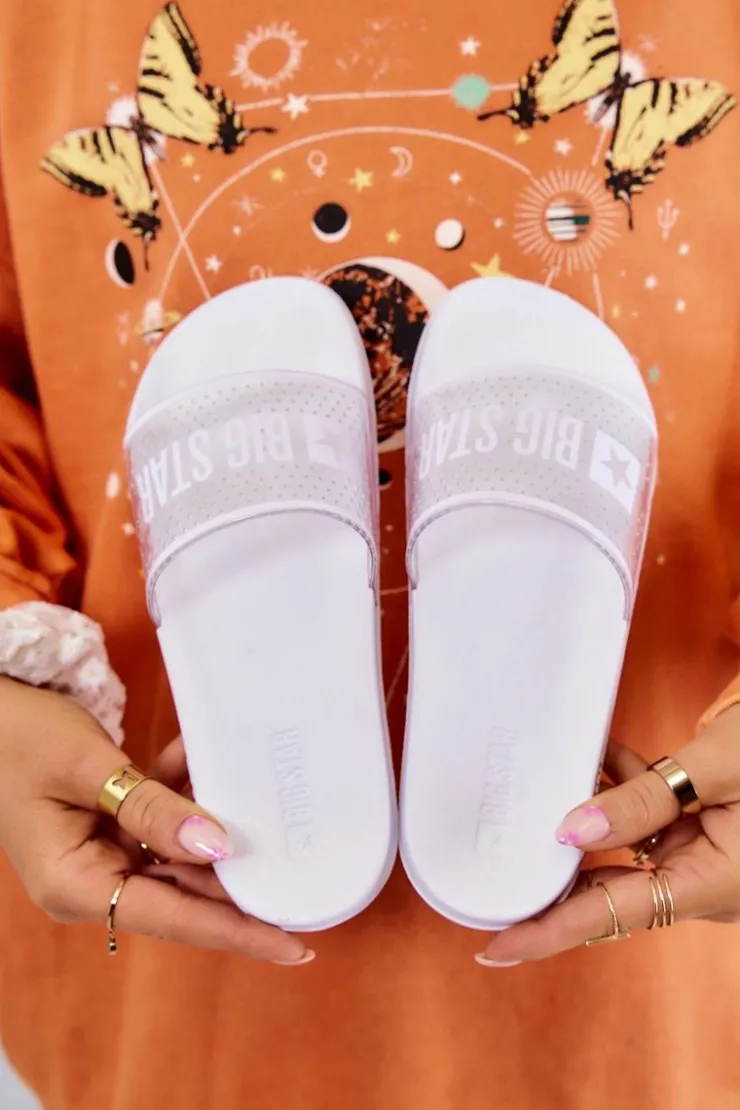 Damskie Big Star Shoes Klapki Damskie Big Star JJ274642 Białe