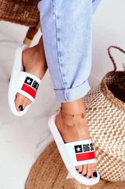 Damskie Big Star Shoes Klapki Damskie Big Star Klasyk Białe GG274047