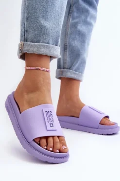Big Star Shoes Klapki Damskie Big Star LL274426 Fioletowe