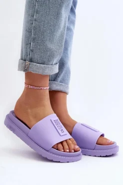 Big Star Shoes Klapki Damskie Big Star LL274426 Fioletowe