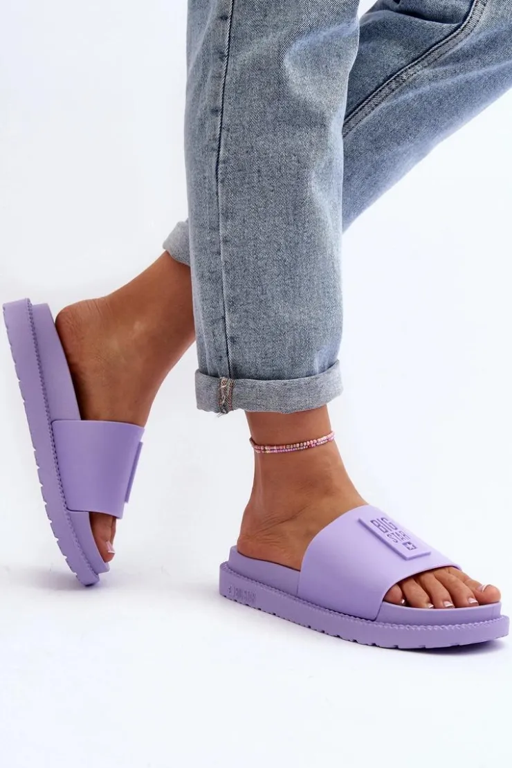 Big Star Shoes Klapki Damskie Big Star LL274426 Fioletowe