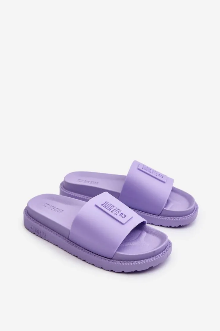Big Star Shoes Klapki Damskie Big Star LL274426 Fioletowe