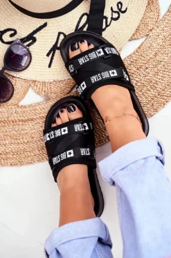 Big Star Shoes Klapki Damskie Big Star|Klapki Damskie Klasyczne*Klapki Damskie Big Star Militarne Czarne GG274A018