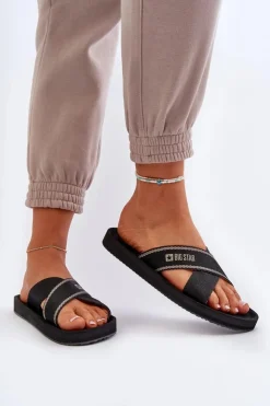 Damskie Big Star Shoes Klapki Damskie Big Star NN274A059 Czarne