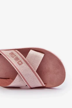 Discount Big Star Shoes Klapki Damskie Big Star NN274A058 Różowe Różowy
