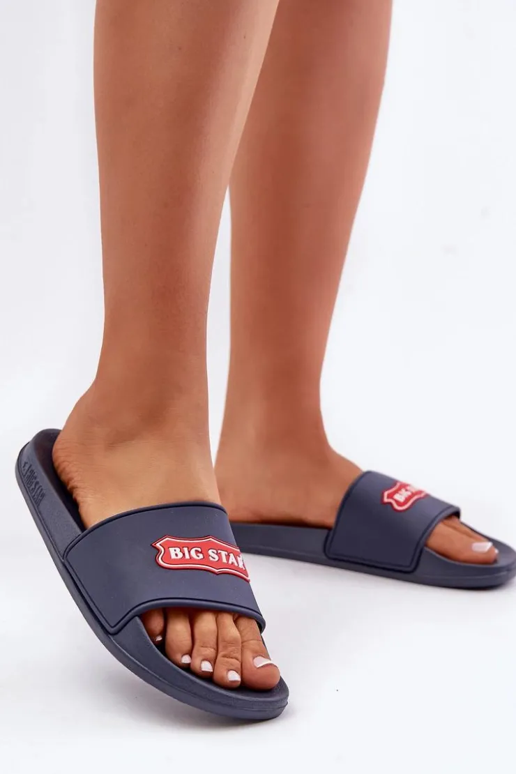 Sale Big Star Shoes Klapki Damskie Big Star OO274039 Granatowe Niebieski