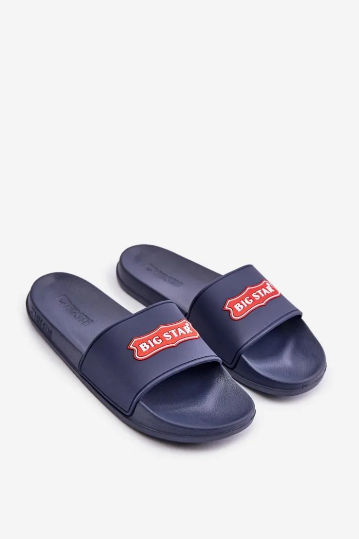 Sale Big Star Shoes Klapki Damskie Big Star OO274039 Granatowe Niebieski