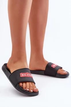 Damskie Big Star Shoes Klapki Damskie Big Star OO274038 Czarne