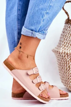 Best Big Star Shoes Klapki Damskie Big Star Pudrowy Róż FF274627