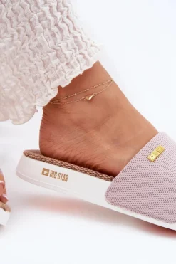 Damskie Big Star Shoes Klapki Damskie Big Star RR274A105 Jasnoróżowe
