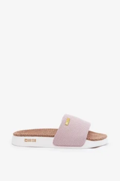 Damskie Big Star Shoes Klapki Damskie Big Star RR274A105 Jasnoróżowe