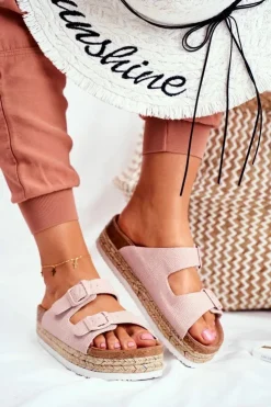 Big Star Shoes Klapki Damskie Big Star|Klapki Damskie Klasyczne*Klapki Damskie Big Star Różowe FF274669