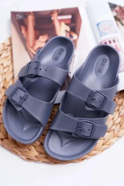 Big Star Shoes Klapki Sportowe|Klapki Damskie Big Star*Klapki Damskie Big Star Szare AA274A155