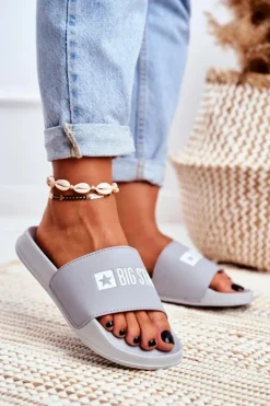 Damskie Big Star Shoes Klapki Damskie Big Star Szare GG274042