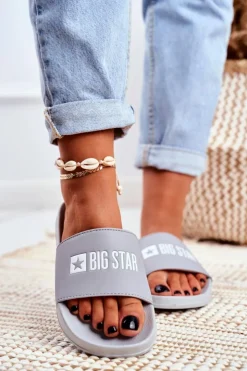 Damskie Big Star Shoes Klapki Damskie Big Star Szare GG274042