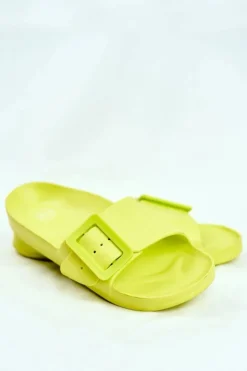 Damskie Big Star Shoes Klapki Damskie Big Star z Klamrą Zielone FF274A390