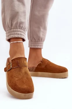 Damskie Boto Klapki Damskie Chodaki Na Platformie Camel Jorffia