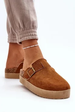 Damskie Boto Klapki Damskie Chodaki Na Platformie Camel Jorffia
