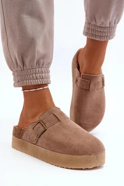 Boto Klapki Korkowe|Klapki Na Platformie*Klapki Damskie Chodaki Na Platformie Beżowe Jorffia
