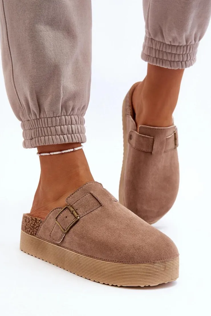 Boto Klapki Korkowe|Klapki Na Platformie*Klapki Damskie Chodaki Na Platformie Beżowe Jorffia