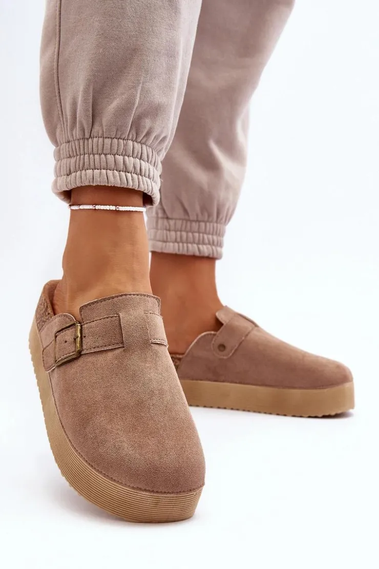 Boto Klapki Korkowe|Klapki Na Platformie*Klapki Damskie Chodaki Na Platformie Beżowe Jorffia