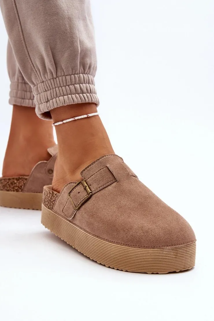 Boto Klapki Korkowe|Klapki Na Platformie*Klapki Damskie Chodaki Na Platformie Beżowe Jorffia