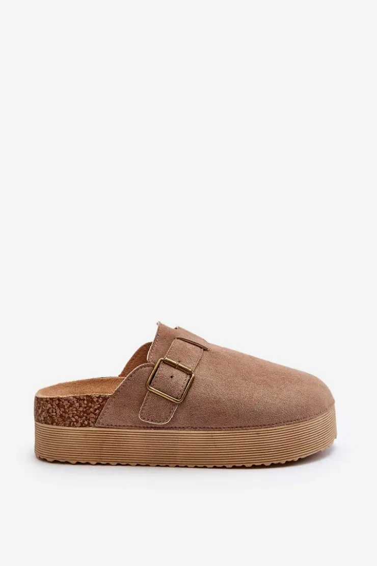 Boto Klapki Korkowe|Klapki Na Platformie*Klapki Damskie Chodaki Na Platformie Beżowe Jorffia