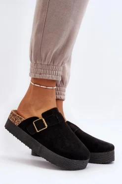 Best Boto Klapki Damskie Chodaki Na Platformie Czarne Jorffia