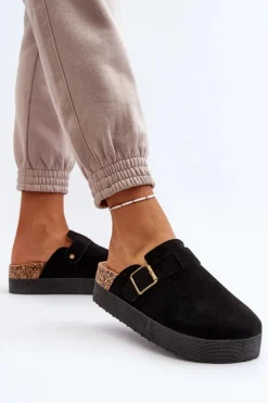 Best Boto Klapki Damskie Chodaki Na Platformie Czarne Jorffia