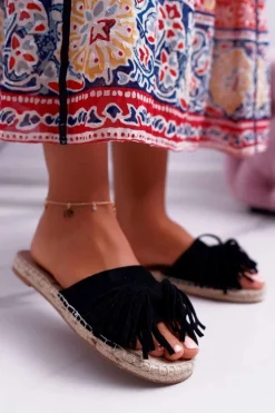 Boto Klapki Damskie Klasyczne*Klapki Damskie Czarne Boho Vices 8458