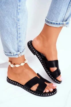 Boto Klapki Damskie Klasyczne*Klapki Damskie Dżety Czarne Montiago