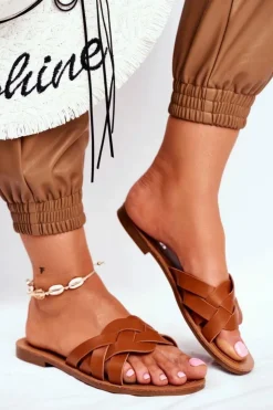 Damskie Boto Klapki Damskie Eleganckie Camel Mariah