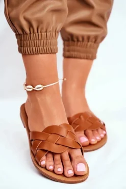 Damskie Boto Klapki Damskie Eleganckie Camel Mariah