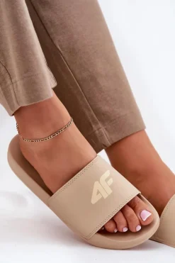 4F Klapki Sportowe|Klapki Damskie Klasyczne*Klapki Damskie RMM00FSLIF010-83S Beżowe Beżowy